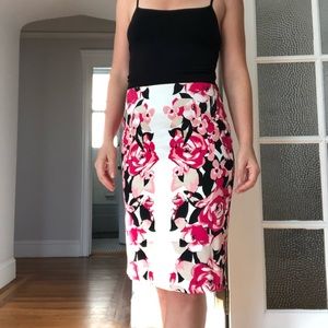 Floral Print Pencil Skirt